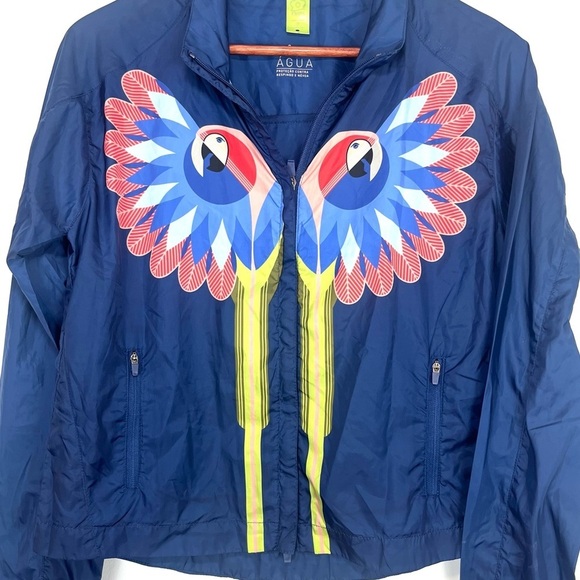 Farm Rio Tropical Bird Lightweight Colorful Windbreaker Track Jacket Size P - Picture 5 of 16